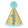 Toyvian 1st Birthday Hat Glitter Cone Hat Adjustable Tiara Headbands