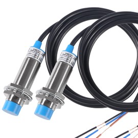 2Pcs LJ18A3-8-Z/BX NPN NO Inductive Proximity Sensor Switch Detector 8mm Detecting Distance DC 6-36V M18 Approach Switch 300mA 3 Wire LJ18A3-8-Z/BX for 3D Printer Probe Bed Leveling, MCU Board