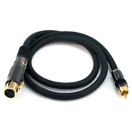 Monoprice XLR to RCA Cable - Female to Male, 16AWG, Stranded, Shielded, Gold Plated, 3 Feet, Black - Premier Series