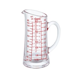 Ackers Glass Measuring Cup 5 Oz/150ml Shot Glass Measuring Cup with V-Spout,Insulated handle