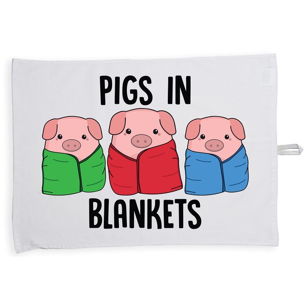 Hippowarehouse Pigs in blankets Tea Towel Eco Printed Dish Cloth