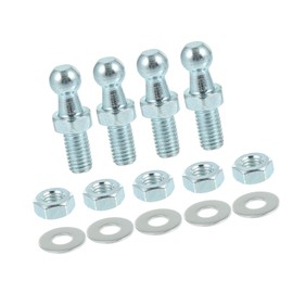 REPAIROCK 10mm Car Strut Ball M8 x 1.25 Thread 1/2" Long Shank with Hardware Lock Nuts Washers for Gas Lift Support Strut End Fittings Metal Set of 4 Auto Replacement Parts