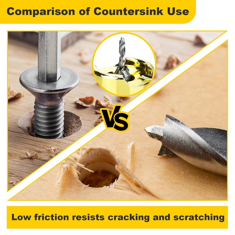 55228 Countersink Drill Bit with Adjustable Depth Stop, Carbide Tipped