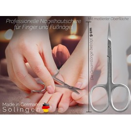 Cuticle Scissors Cuticle Scissors from Solingen Extra Sharp with Fine Curved Cutting Surface Cuticle Scissors Stainless Steel Made in Germany for Precise Cutting of Cuticle Remnants 9.0 cm