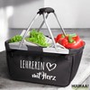 Huuraa Einkaufskorb Lehrerin mit Herz Geschenk 20 Liter Black Lehrerin