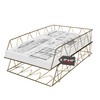 Performore 2 Pack of 11x17 Gold Stackable Wire Desk Trays,