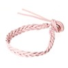 benerini Real Leather Plaited Wristband Bracelet - Light Pink