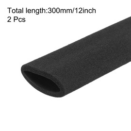 uxcell Pipe Insulation Tube, Foam Tube, Handle Grip Support, 1.3 inches (32 mm), Inner Diameter 1.7 inches (44 mm), Outer Diameter 11.8 inches (300 mm), Length, Black, Pack of 2
