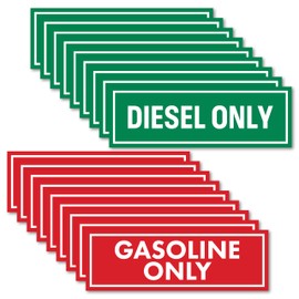18pc Diesel Only & Gasoline Only Stickers for Fuel Tank | Weatherproof Adhesive Decals for Trucks, Tractors, Fuel Cans, Gas Caps