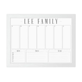 Large Weekly Planner, Weekly Schedule, Dry erase Calendar | Two sizes available | Magnetic Calendar option (24" W x 18" H, White-Washed Frame)
