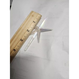 Ceramic Christmas Tree Topper - Clear Iridescent Star - 4 inches