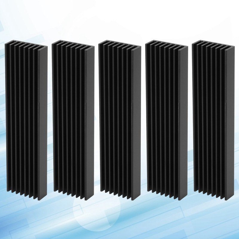 5Pcs Heat Sink Black Aluminum Radiators for CPU Amplifiers Modules