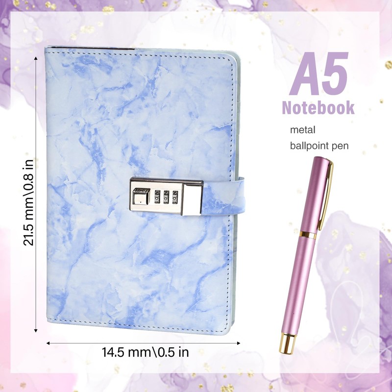A5 Diary with Code Girls, Diary for Adults with Lock,