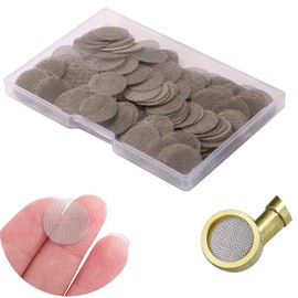 CESFONJER Pack of 200 Stainless Steel Screen Pipe Filter, Smoking Pipe Screen, 15 mm Pipe Screens, Steel Screens, 5/8 Inch Stainless Steel Smoke Filter Screen Pipe Filtering with Storage Box