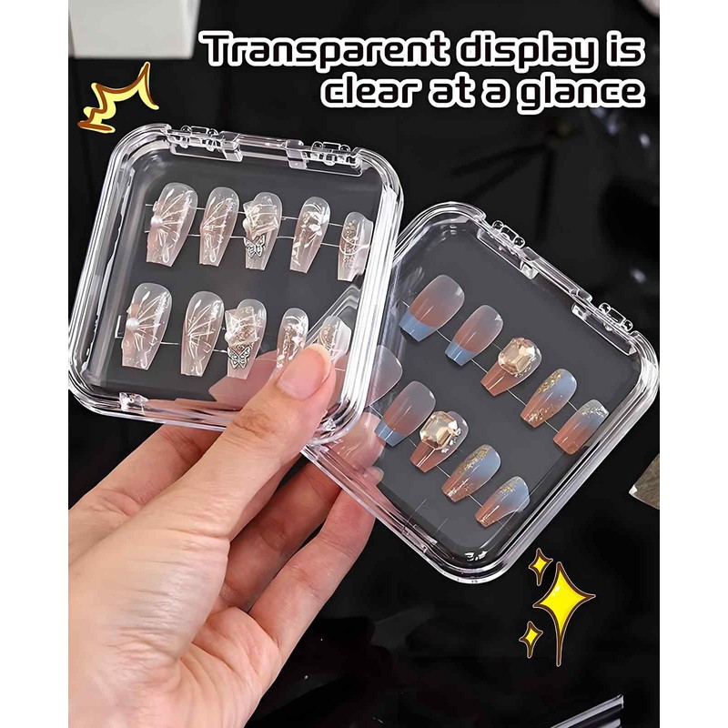 DAWZMR 18PCS Press on Nail Cases, Artificial False Nail Storage