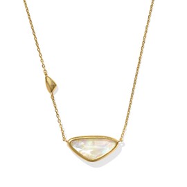 Kendra Scott, Womens, Margot Short Pendant Necklace, Vintage Gold Iridescent Abalone, One Size
