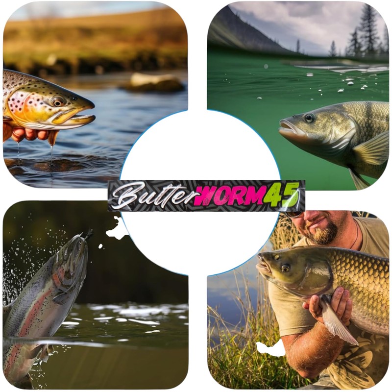 SEABUZZ Gummifische Angelköder Set Butter Worm 10Stk x 45mm –
