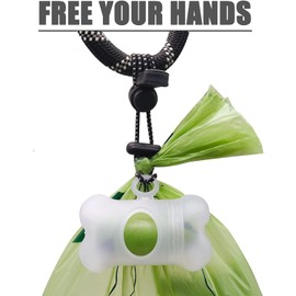 SHAOUMAN Poop Bag Dispenser Dog Poop Bags Holder Poop Bag Holders for Leashes with Leak-Proof Green Poop Bags for Leash On The Go for Walking Dogs Outdoor(1 Holder 15 Bags,Clear Dog Bag Holder)