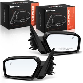 A-Premium Pair (2) Driver and Passenger Side Power Door Mirror - Compatible with Ford Fusion & Mercury Milan, 2006 2007 2008 2009 - Heated, Non-Folding, Black Outside Rear View Mirror