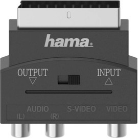 Hama S-Video/RCA AV Adapter [1x S-Video Female to 3x RCA Coupling] Black