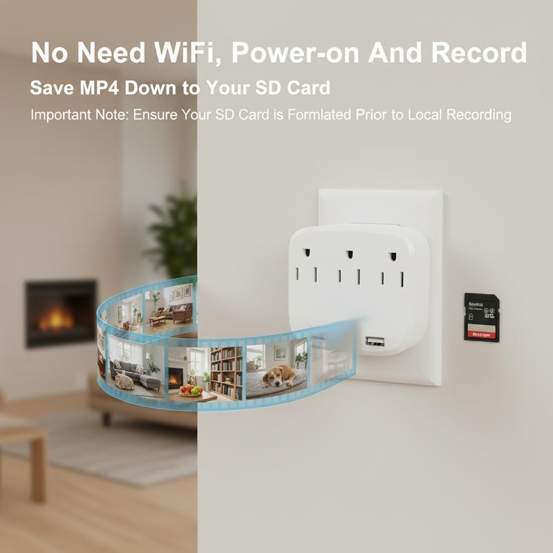 ULar 4K WiFi6 Outlet Plug-in Security Camera with Remote View