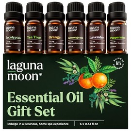 LAGUNA MOON - Set de aceites esenciales 100% puros 6 piezas de 10 ml para difusor y aromaterapia