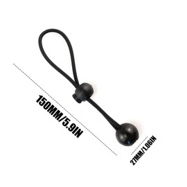 Universal Bungee Tie Downs, Ball Bungee Cords Multi-Purpose Bungee Cord,6-Inch Bungie Cord with Ball for Outdoor Roller Blinds and Outdoor Roller Shades,Camping,Tents,Tarps (6 Piece,Black)