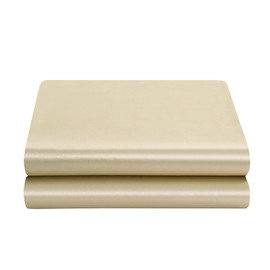 Satin Flat Sheet Only, Twin Flat Sheet, 1 - Piece Taupe Top Sheet, Extra Soft Silk Flat Bed Sheets Sold Separately Twin - Taupe