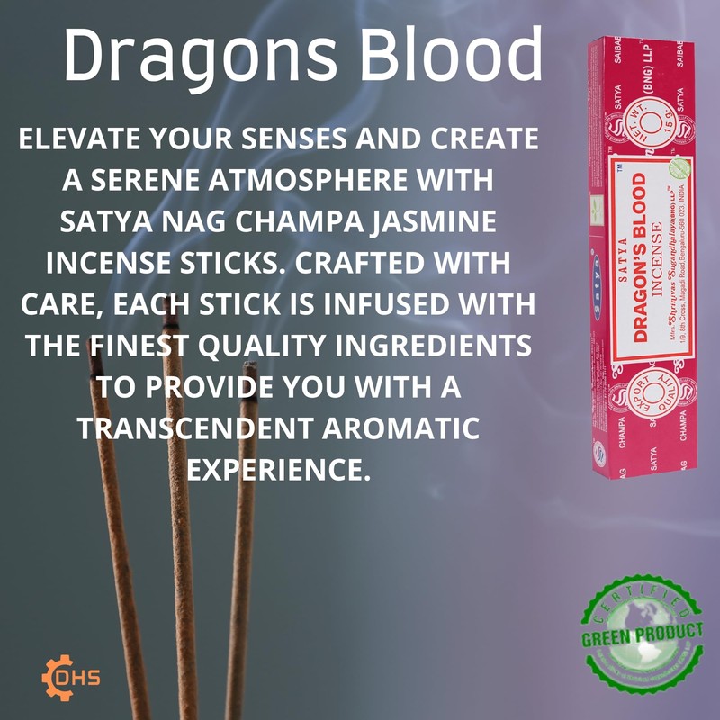 Satya Nag Champa Dragon's Blood Incense Sticks | Full Box