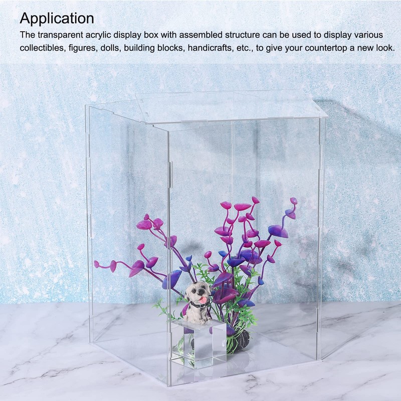 sourcing map Acrylic Display Case Box Clear Dustproof Protection Showcase