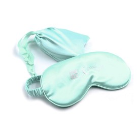 Silky Sleep Mask for Sleeping with Stretchable Strap Lightweight Soft Comfortable Light Blocking Night Blindfold Eye Shades with Pouch Bag for Travel Airplane Nap (Mint)