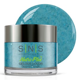 SNS Nail Dip Powder, Gelous Color Dipping Powder - Tiffany Macaroon (Turquoise/Teal, Shimmer) - Long-Lasting Dip Nail Color Lasts 14 Days - Low-Odor & No UV Lamp Required - 1 OZ