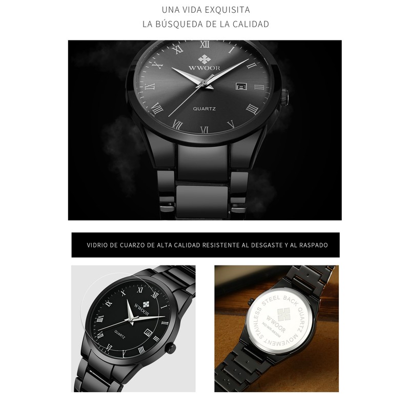 WWOOR Relojes para Hombre Analógicos de Cuarzo de con Correa