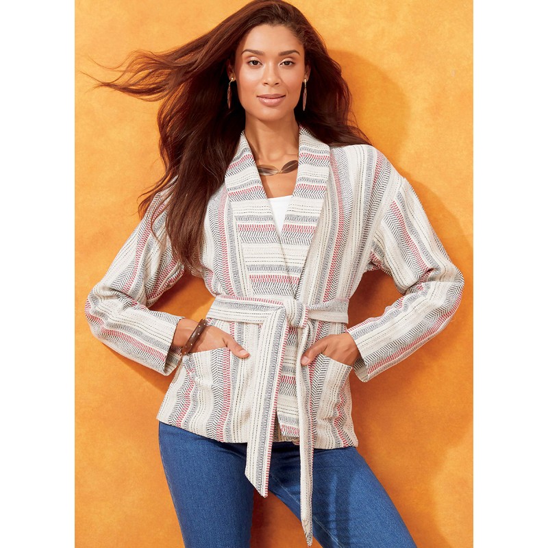 McCall Pattern Women's Loose Fit Belted Jacket, Sizes 4-14 Sewing