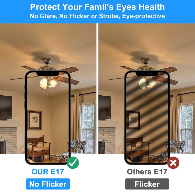 TAIYALOO E17 LED Bulb Dimmable, 10W Microwave Oven Bulb, Warm