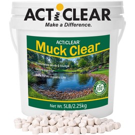 ActiClear Muck Clear - 5LB Beneficial Bacteria for Ponds & Lake, Boost Enzymes, Sludge Odor Away, Outdoor Fish Pond Water Clarifier, Safe for Aquatic Life, Treats Up to 30,000 Sq Ft