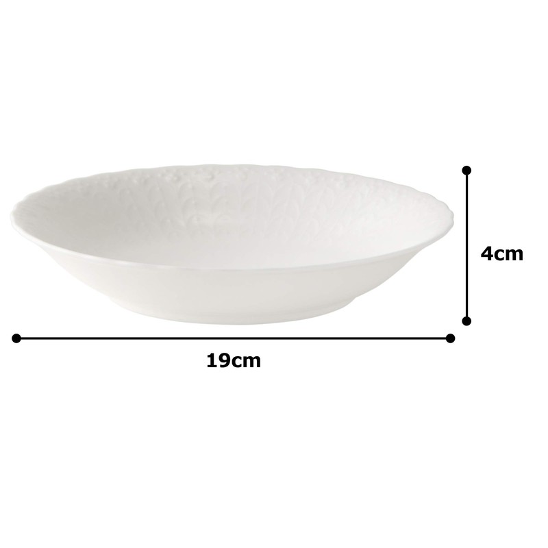 Narumi Silky White 7.5 in (19 cm) Coupe Soup Plate,