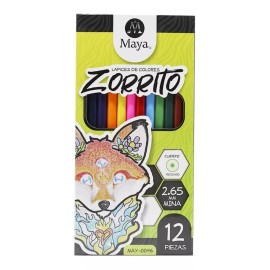 Maya 12 Lapices De Colores Maya/zorrito De 2.65 Mm Indra Creative