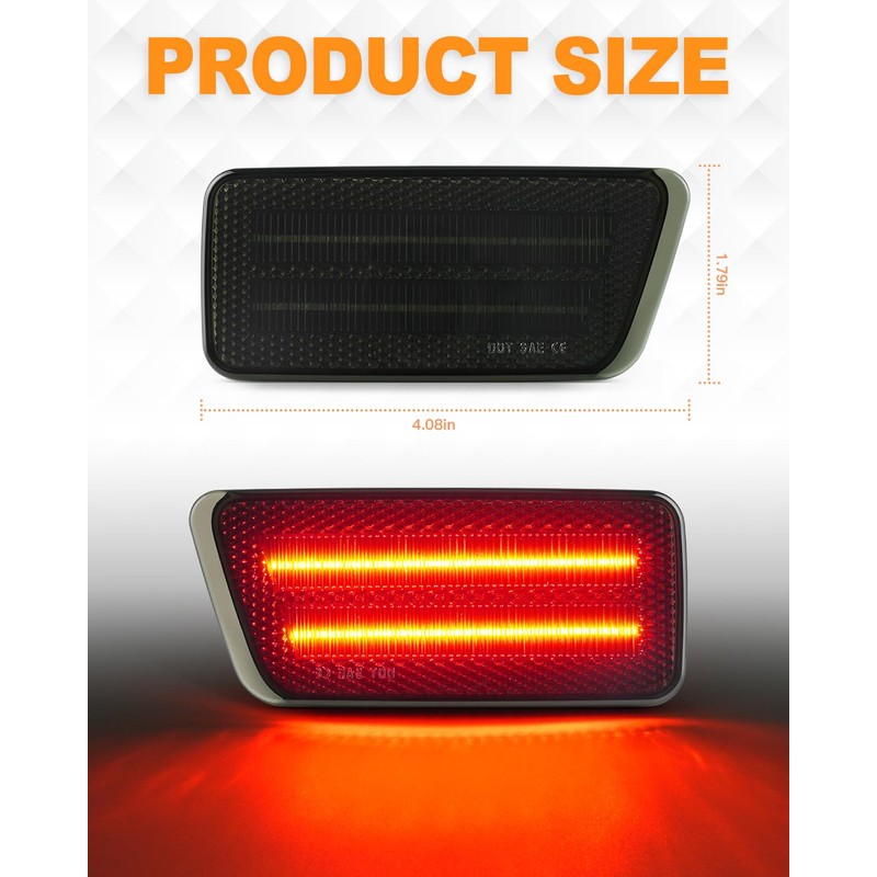NEIFILES Rear LED Side Marker Lights 5X Brighter Than OEM
