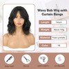 Aisaide Short Wigs for White Women Black Wavy Wig With