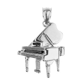 Claddagh Gold 925 Sterling Silver Music Charm Grand Piano Pendant