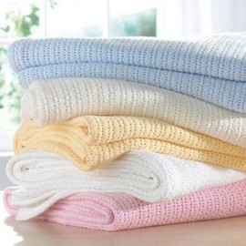 Izziwotnot Cellular Blanket, Blue, Cot/Cot Bed