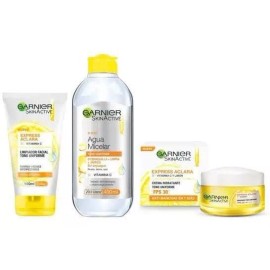 Garnier Kit Skin Active Garnier: Gel, Crema, Agua Micelar.
