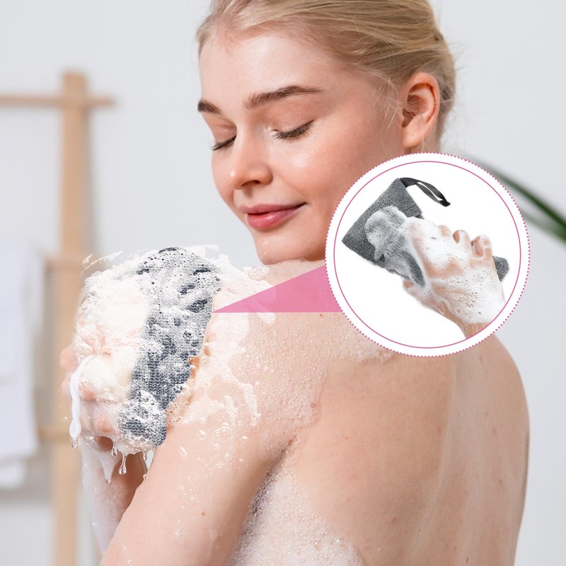 4 Pcs Exfoliating Soap Bag, Soap Scrubber Pouch, Double Layer