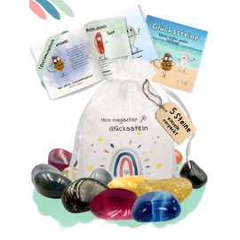 SoSi 5 lucky stones, 2-3 cm, party gift stone, giveaway, lucky charm, children's birthday, guest gift, nursery, christening, communion, school enrolment