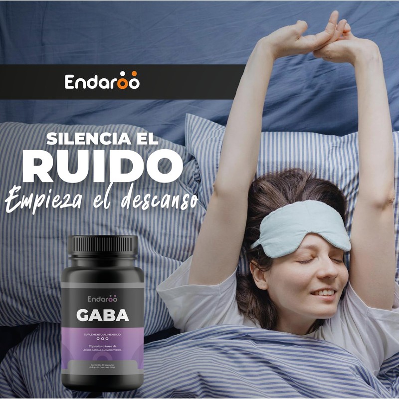 ENDAROO | GABA Suplemento Alimenticio de Ácido Gamma-Aminobutírico | 60