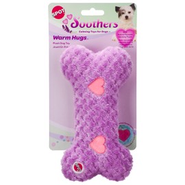 SPOT SPOT Soothers Warm Hug Bone - Calming Plush Dog Toy with Lavender Scented Beads, Removable Squeaker, Microwavable Warming Pouch, Separation Anxiety Relief, for Small to Medium Dogs and Puppies, 9in