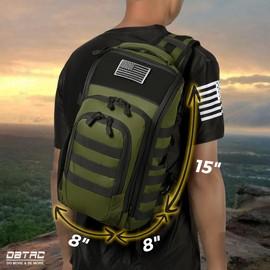DBTAC Tactical Personal Defense EDC Bags & Packs | 10L Military Shoulder Backpack with Sling for Concealed Carry, Range, Travel, Hiking, Outdoor Sports (OD Green)