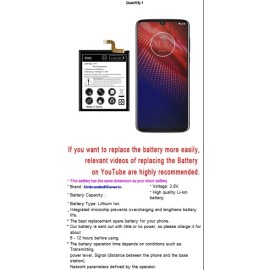 For Motorola High Capacity 3700mAh Spare Rechargeable Battery for Motorola Moto Z4 XT1980 New