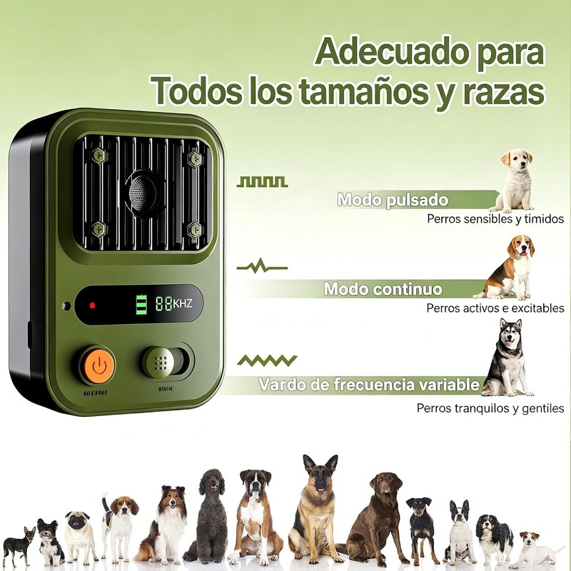 Ahuyentador de Perros Ultrasónico Recargable 50FT – Silbato para Ahuyentar